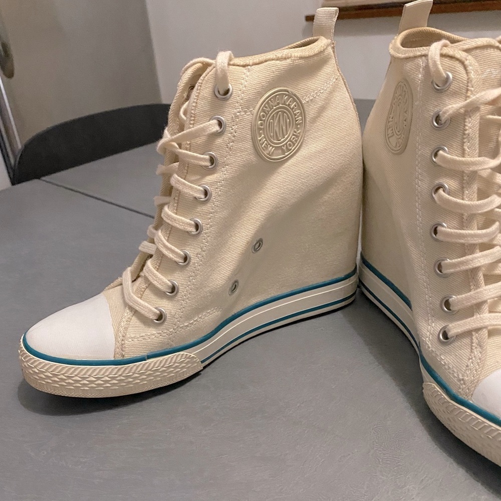 Womens DKNY Grommet Wedge Sneaker